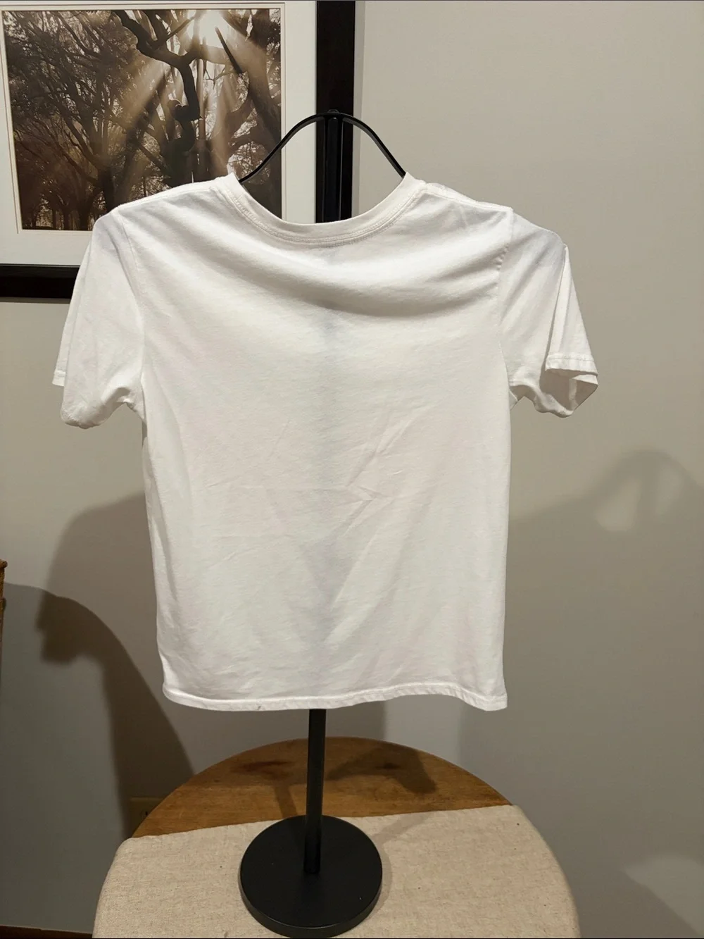 GAP White Graphic Tee with Red, Blue, Yellow Accents